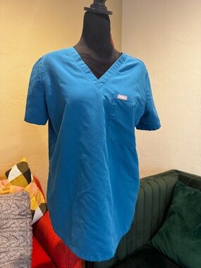 FIGS Deep Teal V-Neck Scrub Top